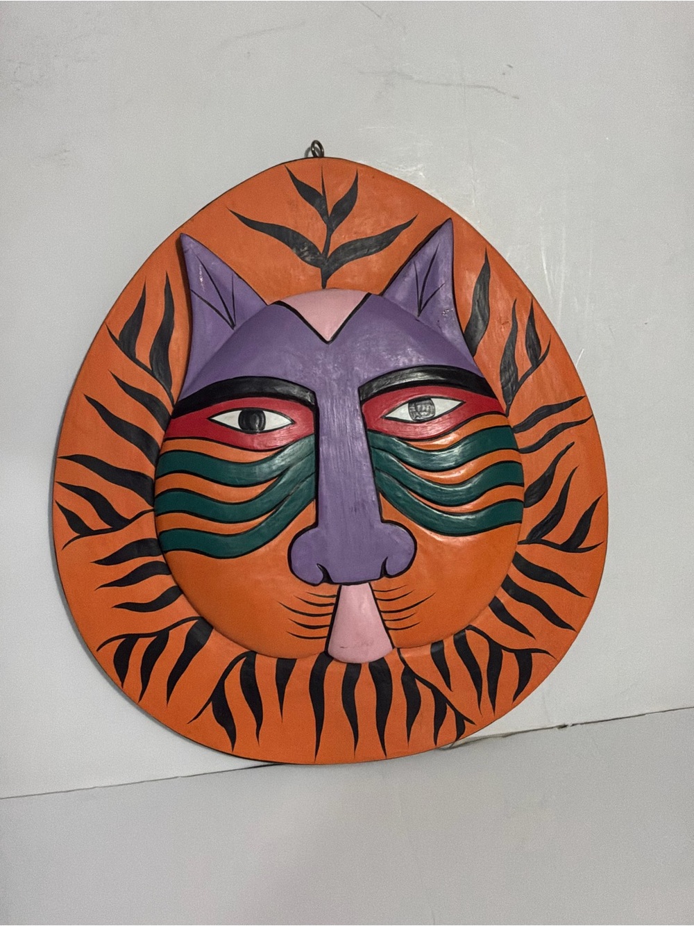 Laurel Birch style cat plaque made in Indonesia